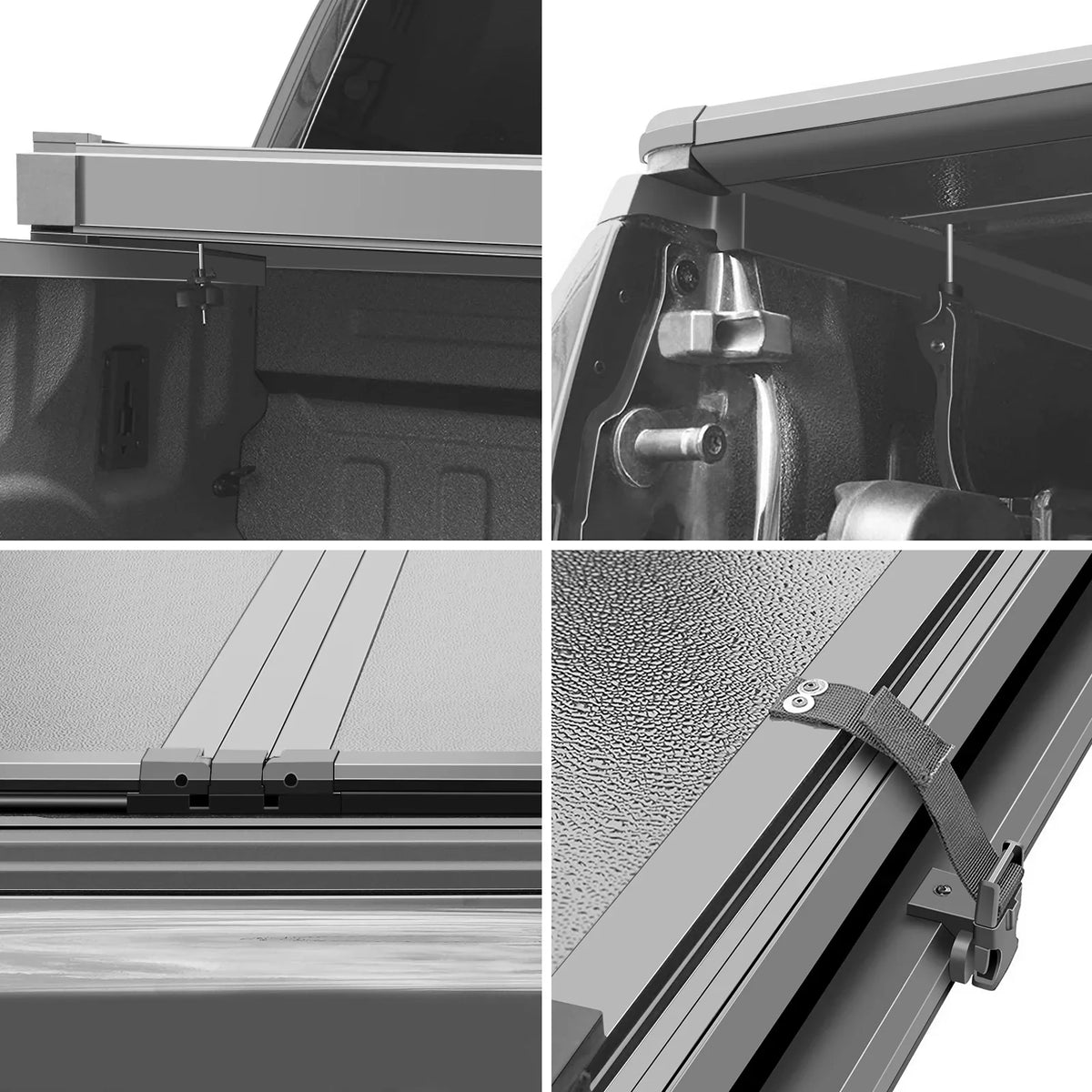 Professional Tri-Fold Deckrail 3500 System 6.4ft | 2500 FRP | Ram (74.6in) 2003-2024 Bed Bed Without Cover Kikito for Truck Hard & Rambox Tonneau 1500