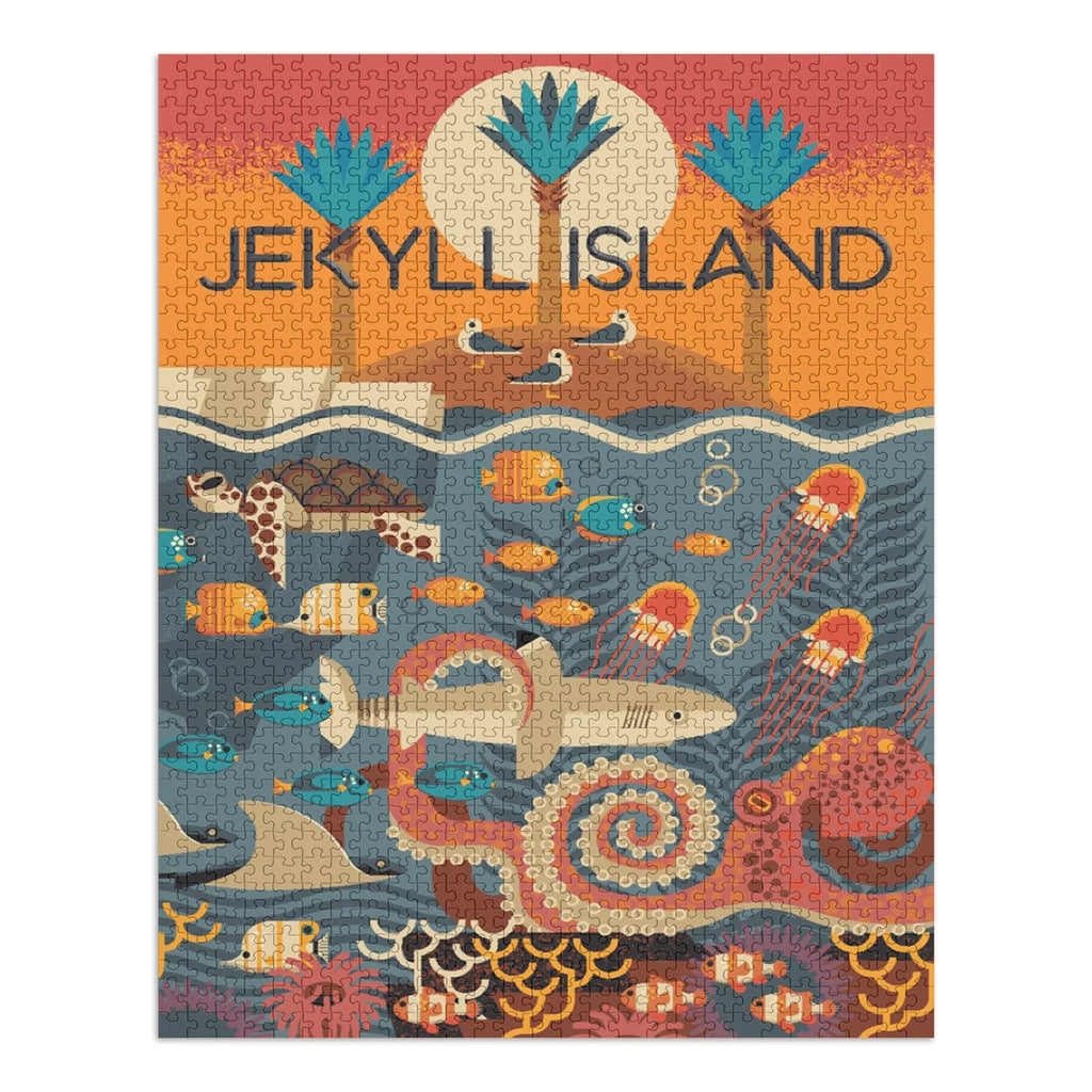 and Puzzle, Piece Geometric Textured Puzzle 19x27, Adults (1000 Size Georgia, for Jekyll Challenging in Family, Island, Made USA) Jigsaw