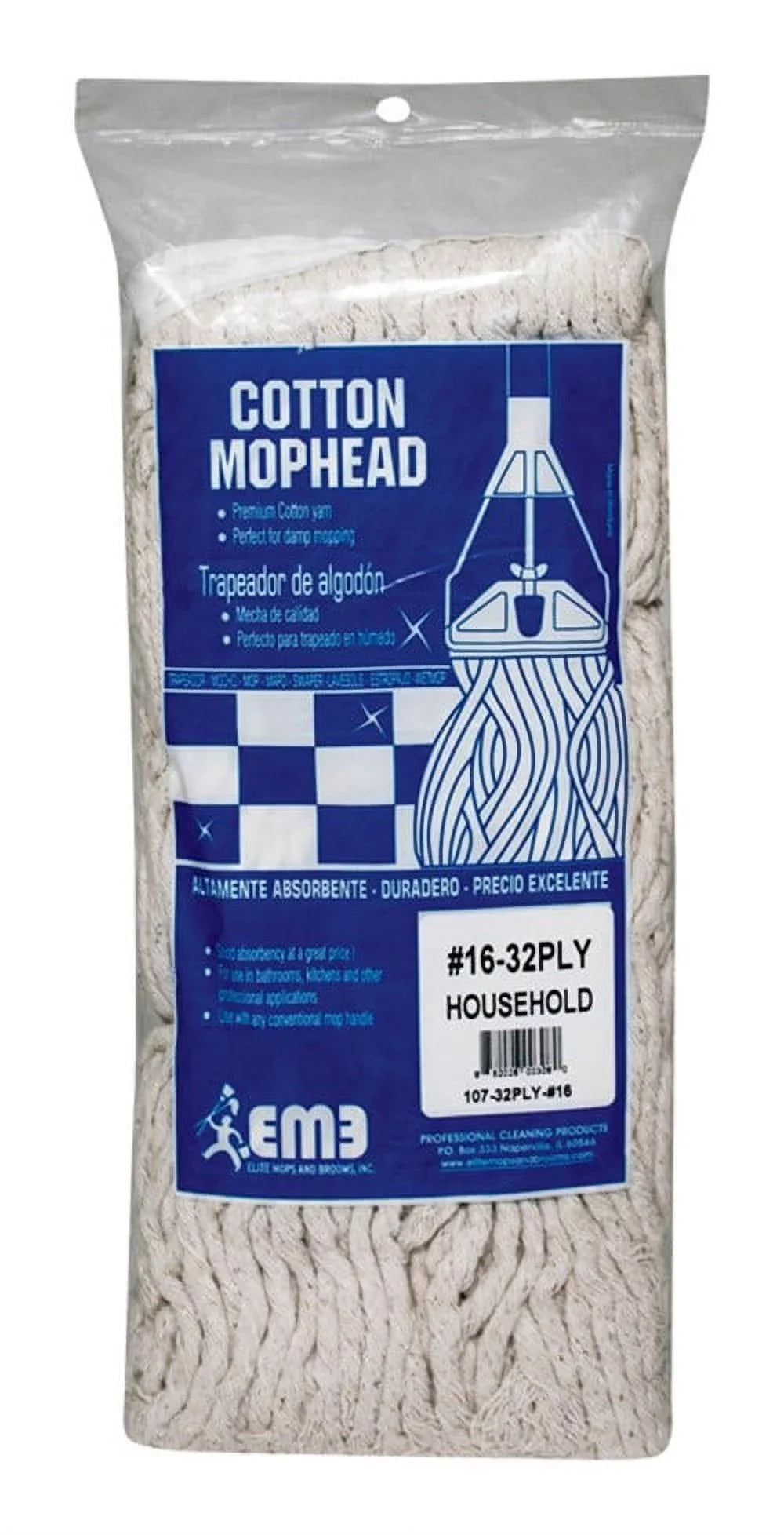 16 Cotton 6 End Mops of Ply Elite Case Yarn 32 Cut # Brooms and Bagged