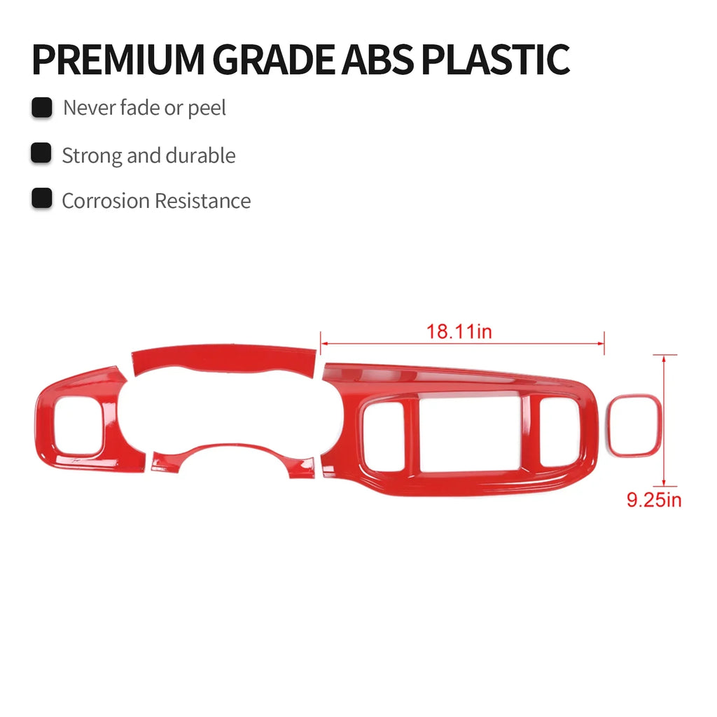 Dash Dodge Trim Interior Covers for Center Console Charger CheroCar Board 2015-2022,Red