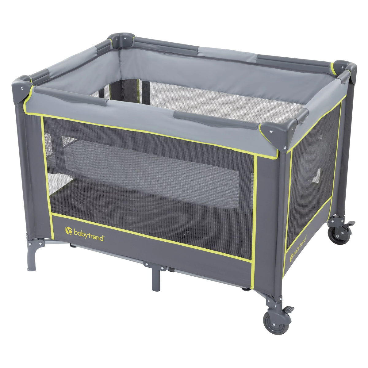 Bassinet Trend Green, Twinkle Baby Playard Lime – Unisex with Portable Flat