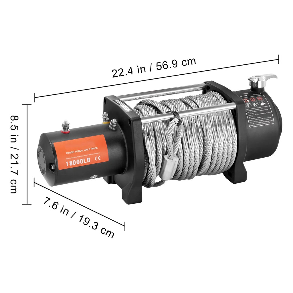 12V Wireless Electric Load 18,000 ATV IP67 Winch, Winch lb Winch, 85ft BENTISM Steel Rope Capacity Remote Handheld with