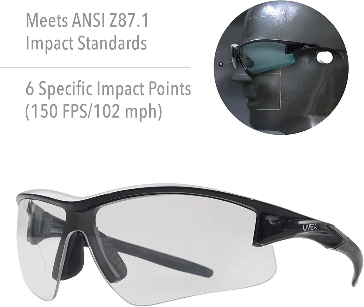 Howard Lens Uvex Lens Shooting Glasses Uvextreme Anti-Fog Leight Acadia by (R-02214) with Honeywell Plus Clear Coating,