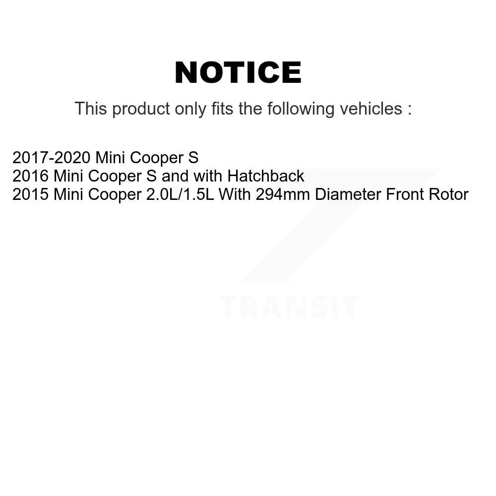For Drilled Rear - Brake And Rotors Pads Coated Semi-Metallic Mini Front Disc Cooper Kit Slotted Auto KDS-100773 Transit