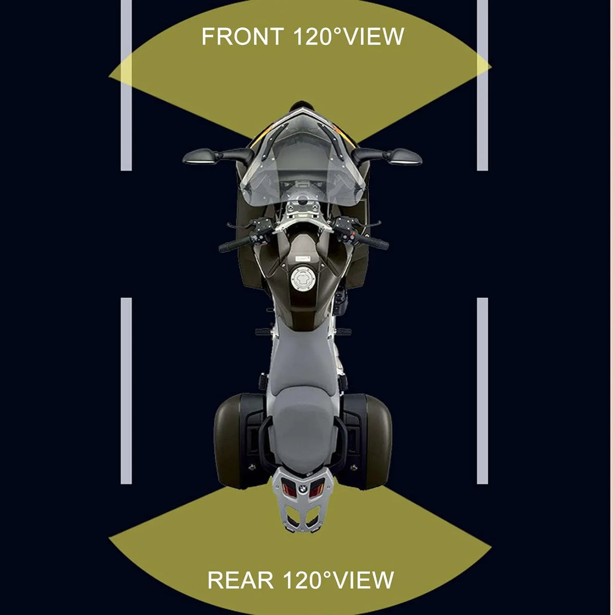 Cam Recording Support Video AHD Camera and Channel 1080P+720P Motorcycle Wide (Only HD Function Front Motorcycle Rear Accessories with 1MP Camera Recording 1080P) Dash 120° Angle 1 (720P)