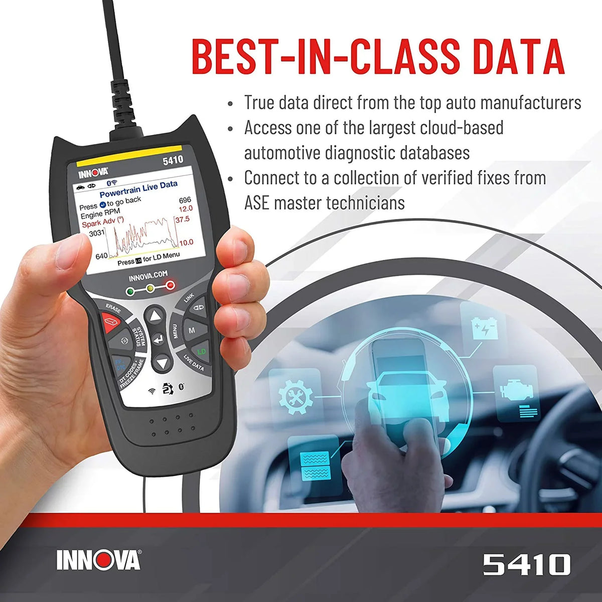 INNOVA Diagnostics Bluetooth Reader Automotive Code Tool 5410 CarScan Scanner