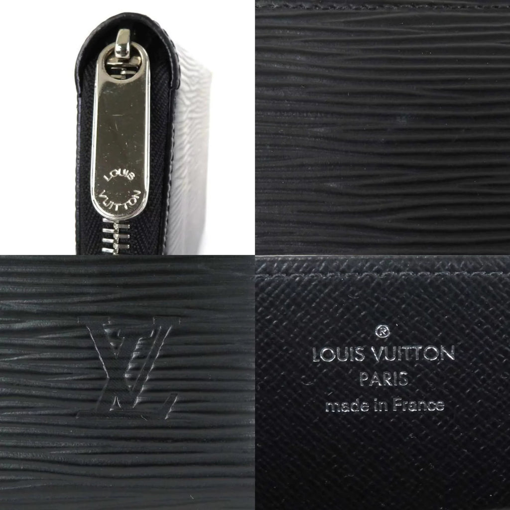 Silver Zippy Black VUITTON Pre-Owned Zipper Long Louis Unisex Vuitton LOUIS Leather Round Wallet (Good) Epi