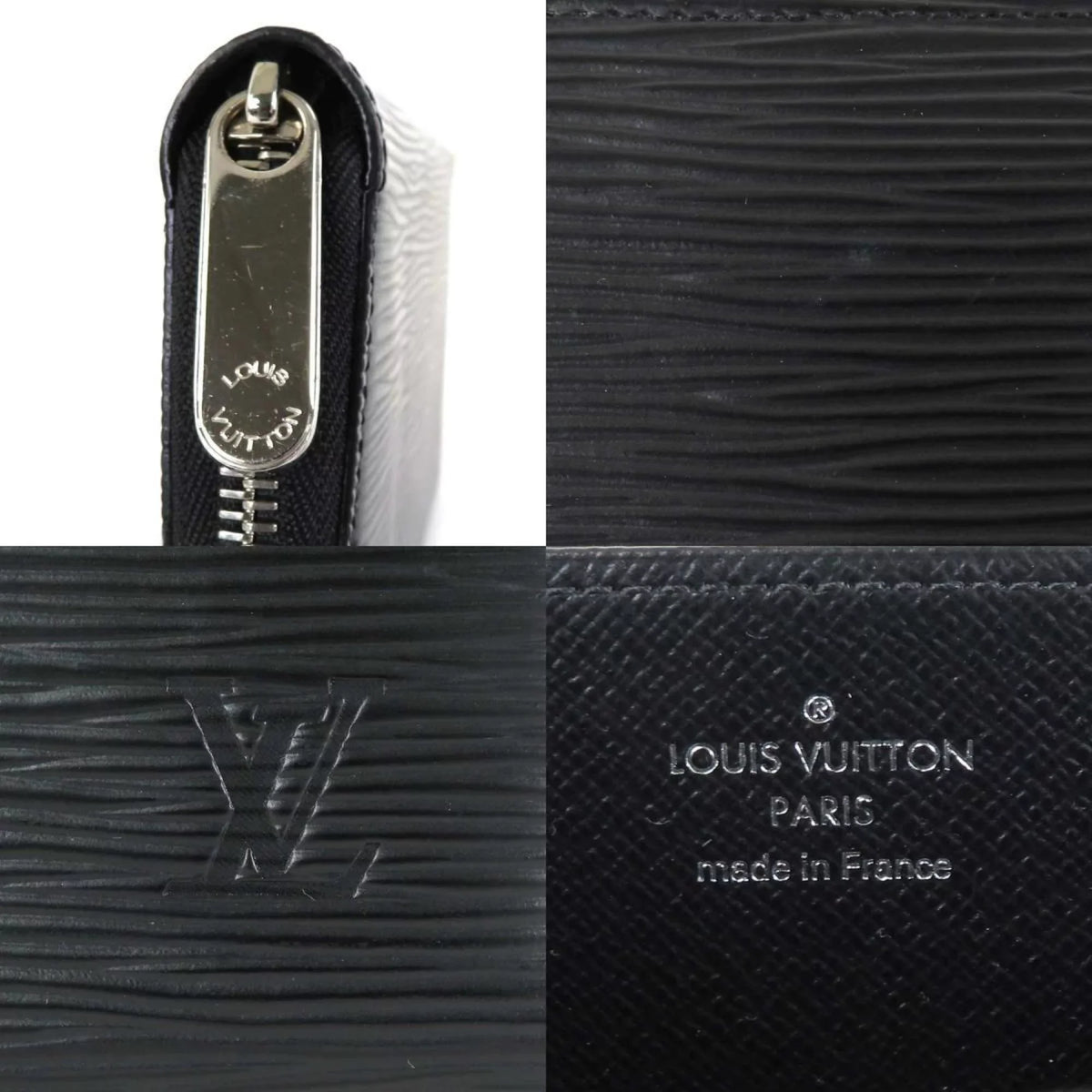 Silver Zippy Black VUITTON Pre-Owned Zipper Long Louis Unisex Vuitton LOUIS Leather Round Wallet (Good) Epi