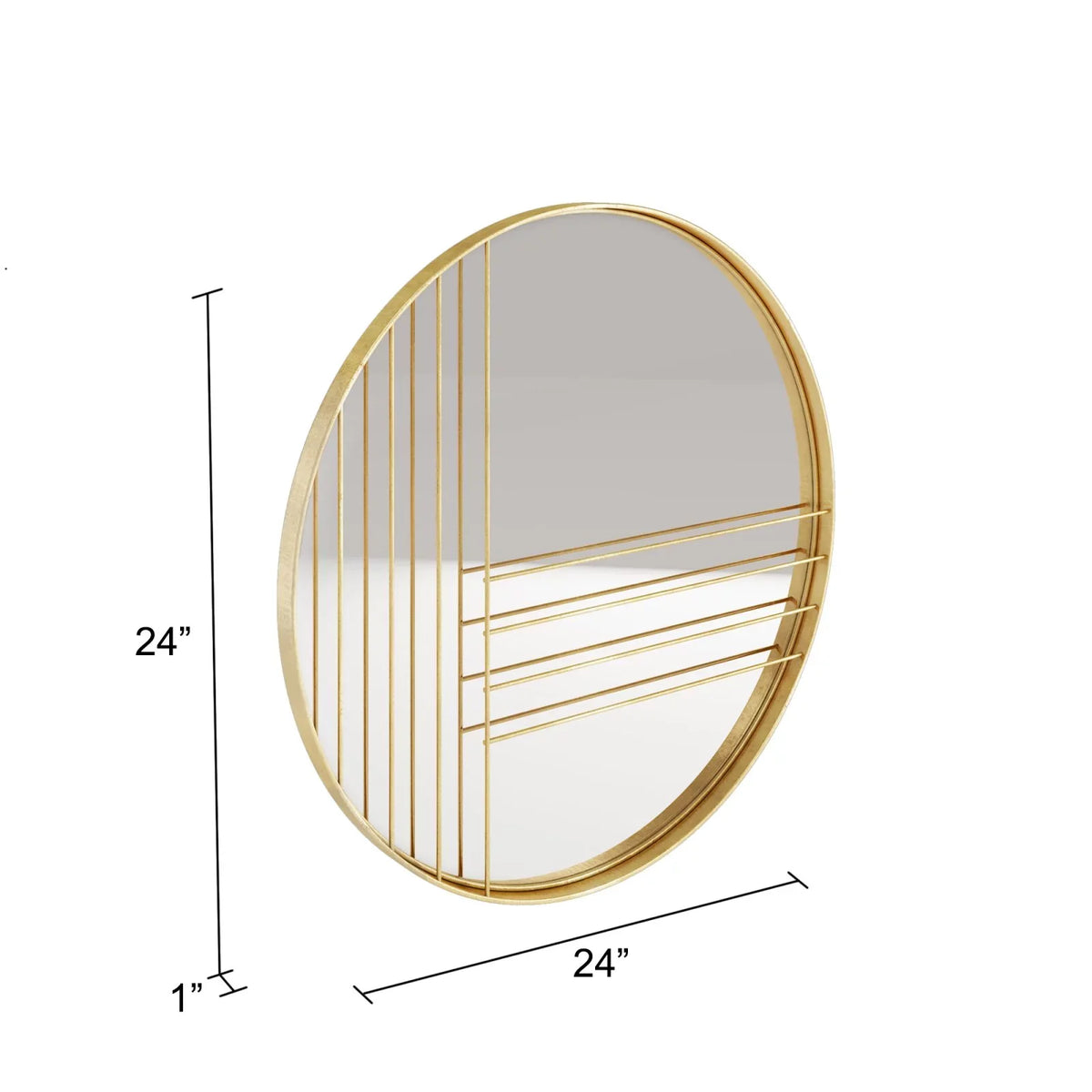 Leaf Mirror Metal Damis Modern Gold Wall Round Aspire Home Accents