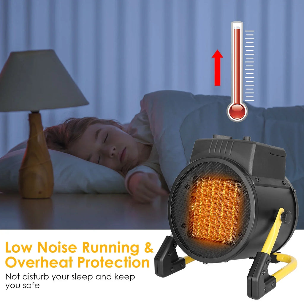 Bedroom Heater Protection Electric with Desk Personal Office Ceramic Adjustable Portable Overheat for Fan Temperature 1500W Heater iMounTEK Space