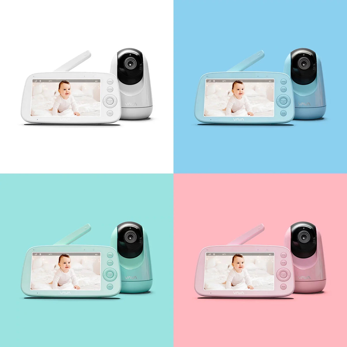 720P Audio, Monitor, Night 2-Way and Handheld Vision, Screen VAVA Baby Infrared Video Pink 5"
