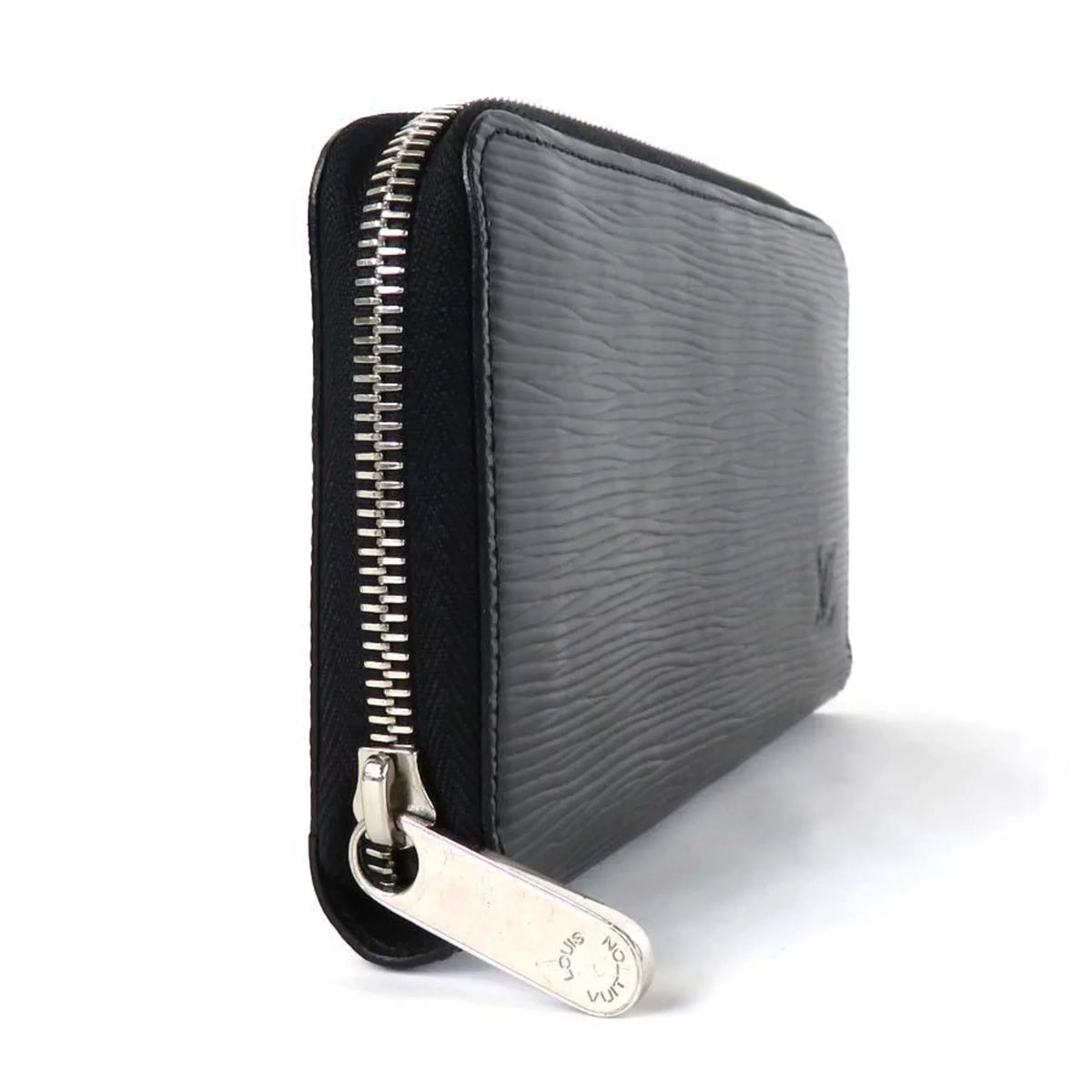 Silver Zippy Black VUITTON Pre-Owned Zipper Long Louis Unisex Vuitton LOUIS Leather Round Wallet (Good) Epi