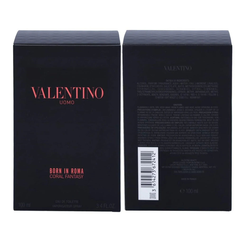 Spray In Uomo De Fantasy Born Toilette Coral Eau Valentino oz 3.4 Roma