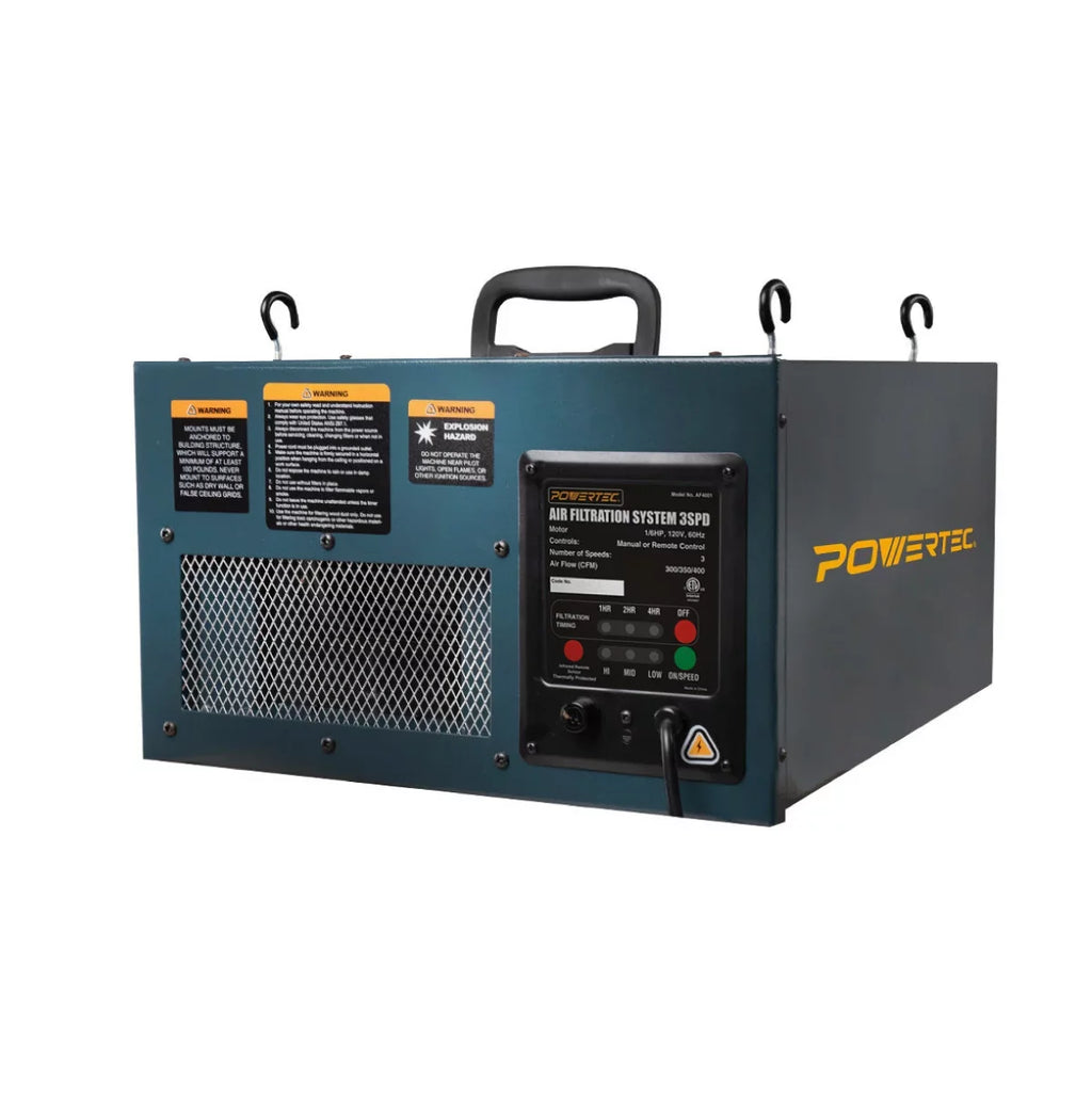 Controlled CFM), 3-Speed POWERTEC Filtration (300/350/400 Air System AF4001 Remote
