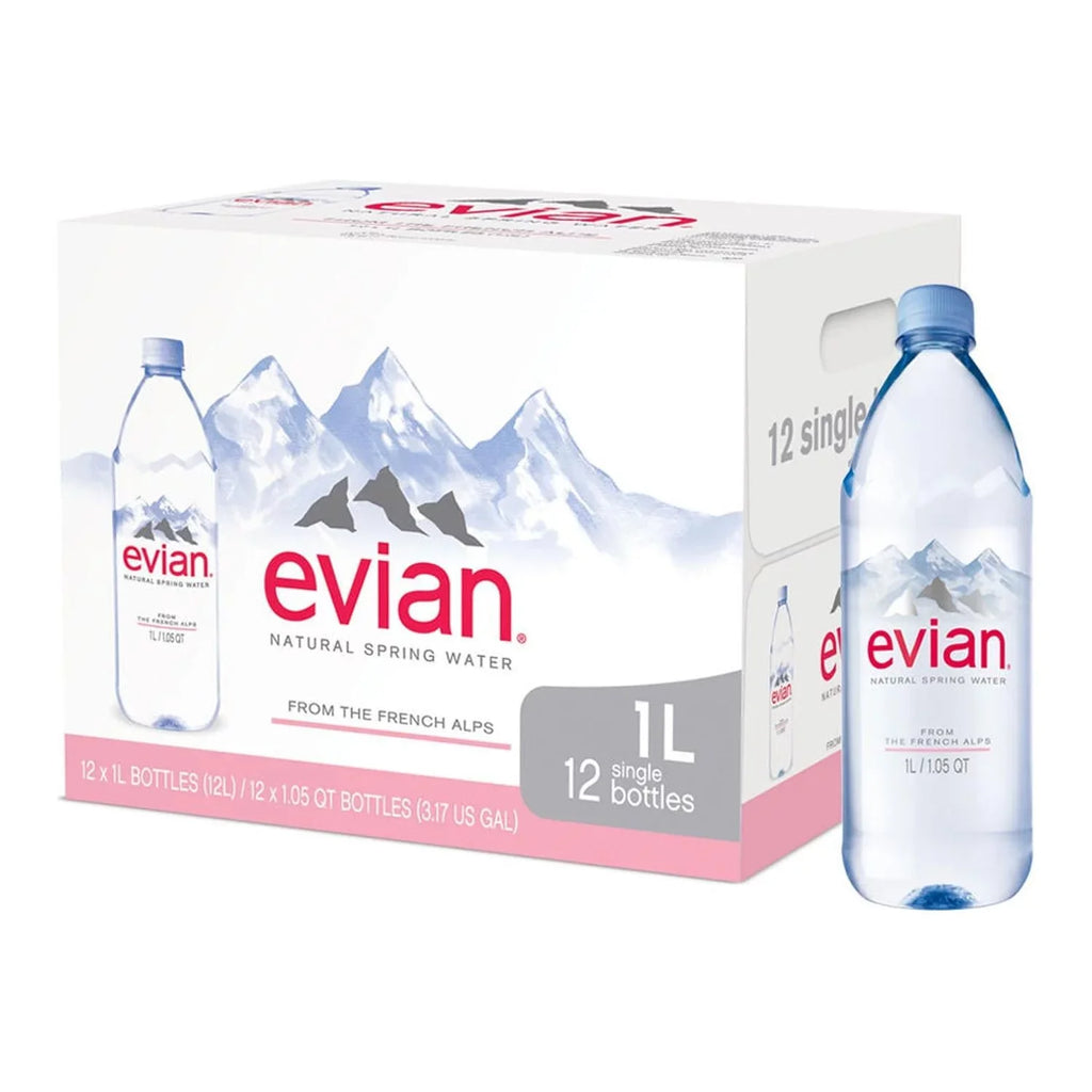 Natural Evian Spring Water pk. 12 1 A1 L,