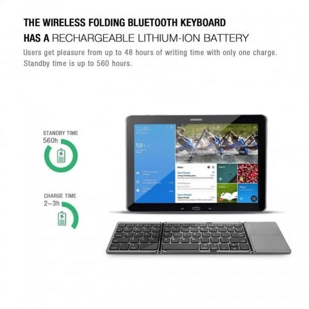 Folding Compact for iPad Pro 2 Rechargeable 3 5Q AR Live - Y1K Phone, Nexus 2 ASUS 4 5z 12.9 9.7 Google Plus V 7 4 Max Wireless Zenfone Pro, M1, (2019) 10.5 Portable Keyboard ROG