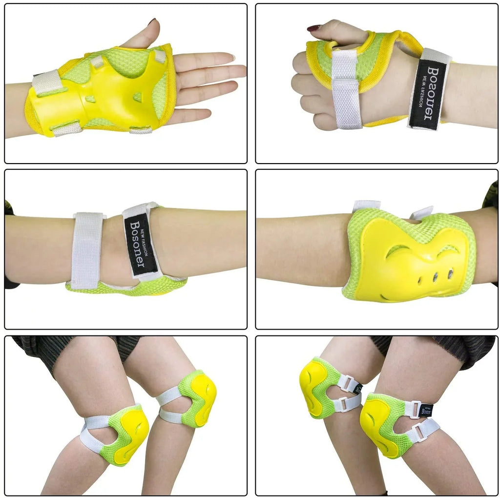 Elbow Roller Guards Skateboard Skates BOSONER Bike Gear Riding Pads Knee Kids/Youth Pad Cycling Protective Sports for Set BMX Inline Scooter Skatings