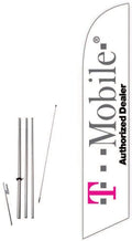 Flag Feather with Complete Spike kit Ground Pole Authorized and T-Mobile White Dealer Cobb Promo 15ft