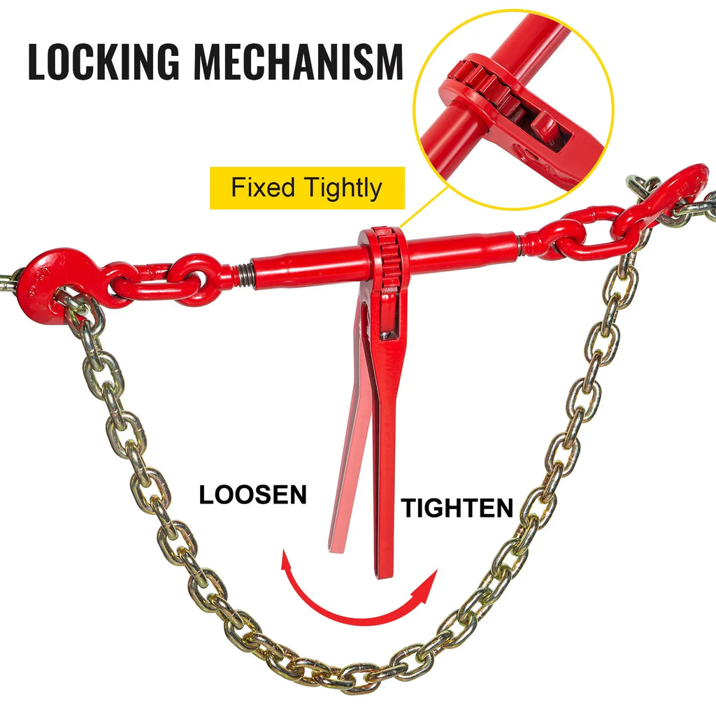 Load Ratchet Tie Down, Binder BENTISM 6600lbs Binder for 5/16in-3/8in, Chain 2pcs
