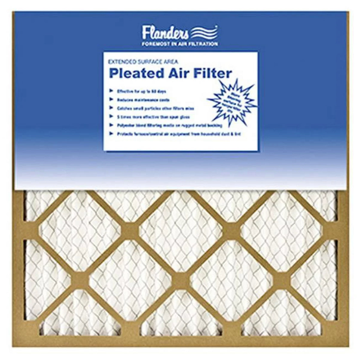 x 16 Pack 12 Flanders Of Air in. - 1 81555.011624 Basic Filter Pleated x 24