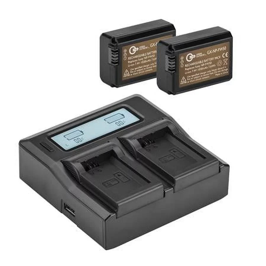 Kit 2 Charger Battery Pack NP-FW50 and Dual Smart