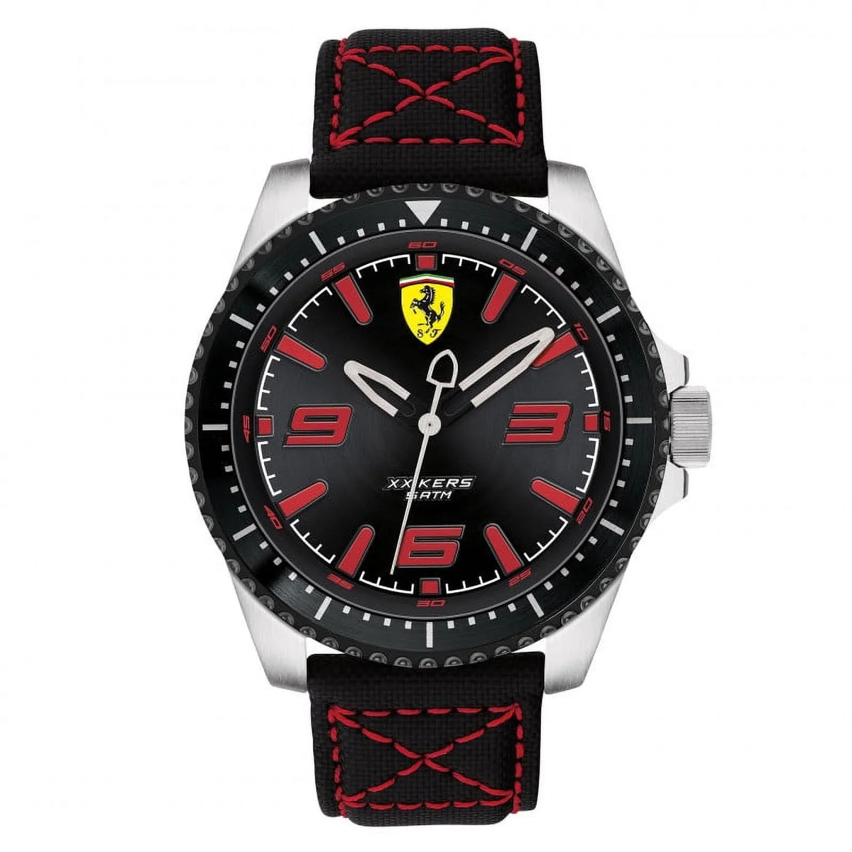 Leather XX Men's Black 46mm Watch Kers Ferrari Strap Scuderia