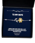 Wife Gifts for Gifts, Last Gift Love Cheap with Wish Our Holiday Sarcastic Gifts, Wife, Ideas, Sunflower Each, Gifts, Wife and Stronger Wife Unique Luxury amangny Wife Bracelet Will Grow I Fancy That