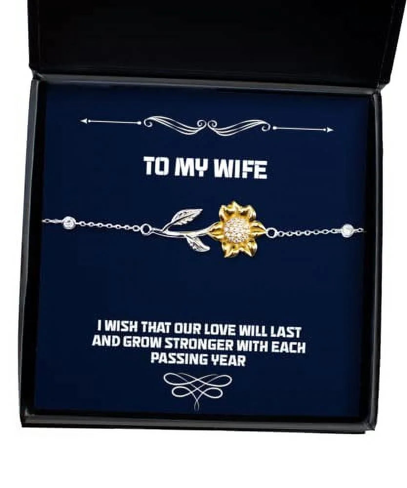 Wife Gifts for Gifts, Last Gift Love Cheap with Wish Our Holiday Sarcastic Gifts, Wife, Ideas, Sunflower Each, Gifts, Wife and Stronger Wife Unique Luxury amangny Wife Bracelet Will Grow I Fancy That
