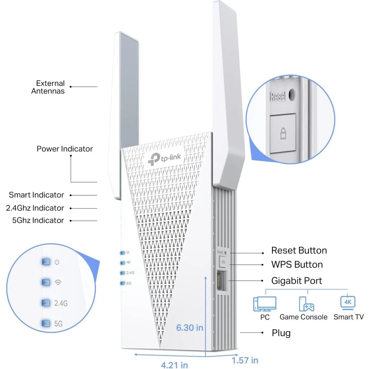 6 Extender AX3000 Mesh RE715X WiFi TP-Link