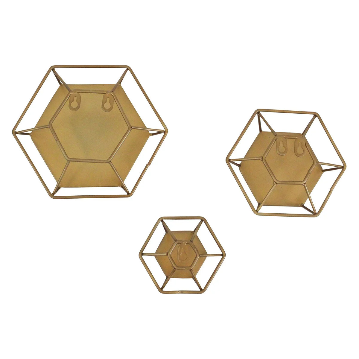 3) Wall Shanton Aspire of Brass(Set Mirrors Hexagonal by