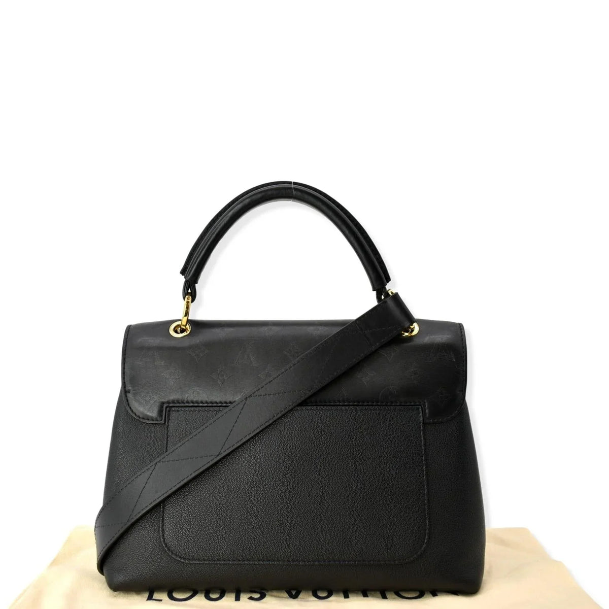 Very Bag Shoulder Leather Monogram Black LOUIS One Pre-owned Handle VUITTON