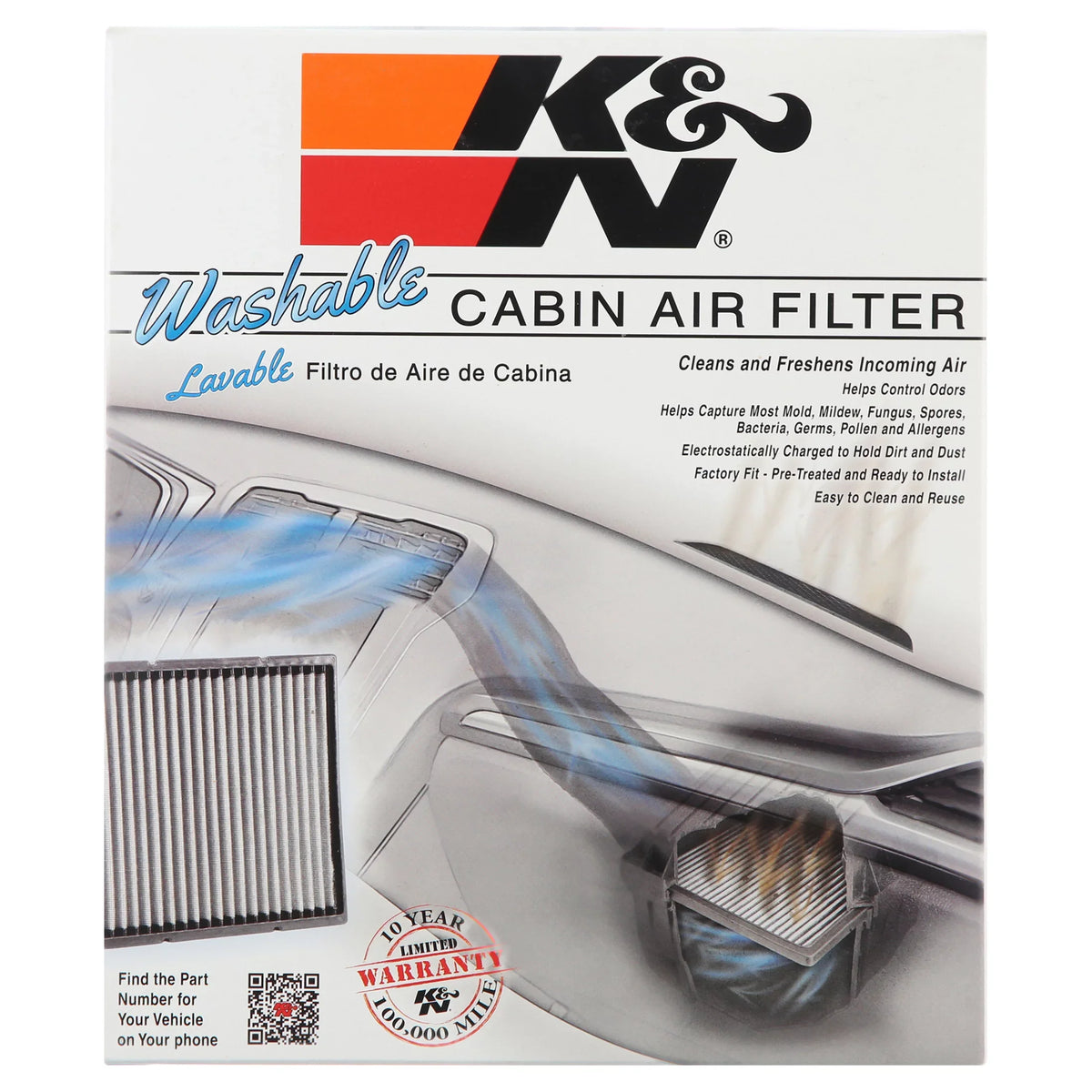 your SONATA, select: Washable Reusable for Kia SANTA 2006-2010 Freshens Cabin & FE and Hyundai, Filter HYUNDAI Fits Incoming K&N VF2010 Cleans HYUNDAI Air 2011-2012 Air