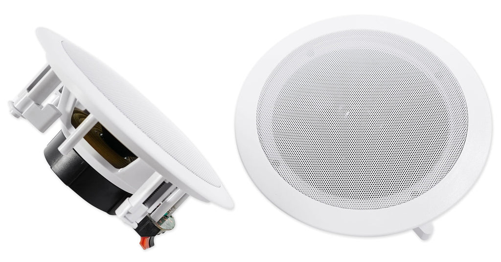6.5" Receiver+(8) White LED Speakers Ceiling Theater Amp/Home Tube Rockville