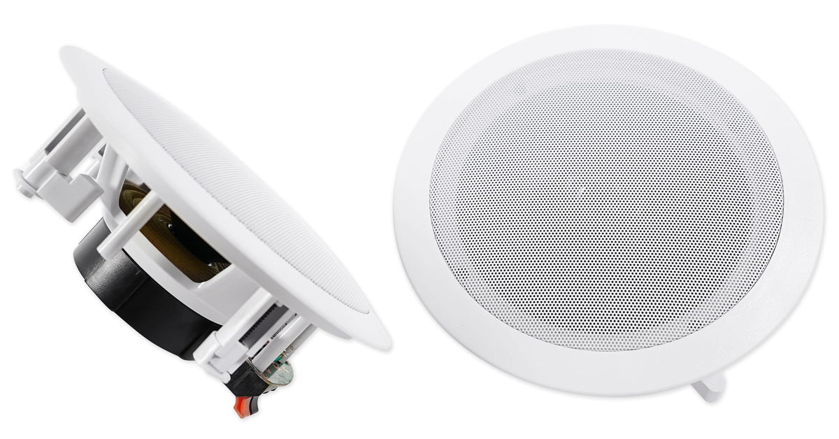 6.5" Receiver+(8) White LED Speakers Ceiling Theater Amp/Home Tube Rockville