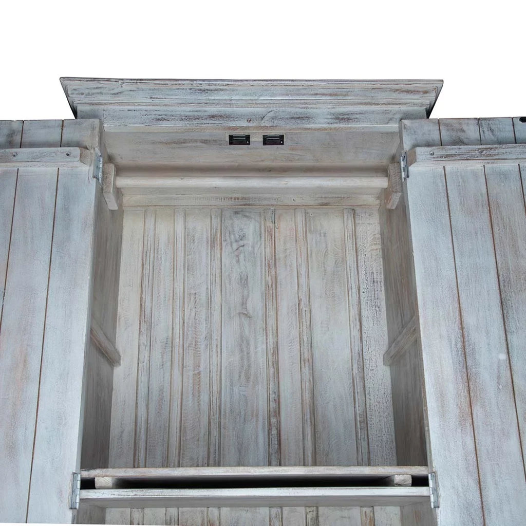 Shabby Chic Maadze Wardrobe White Carved