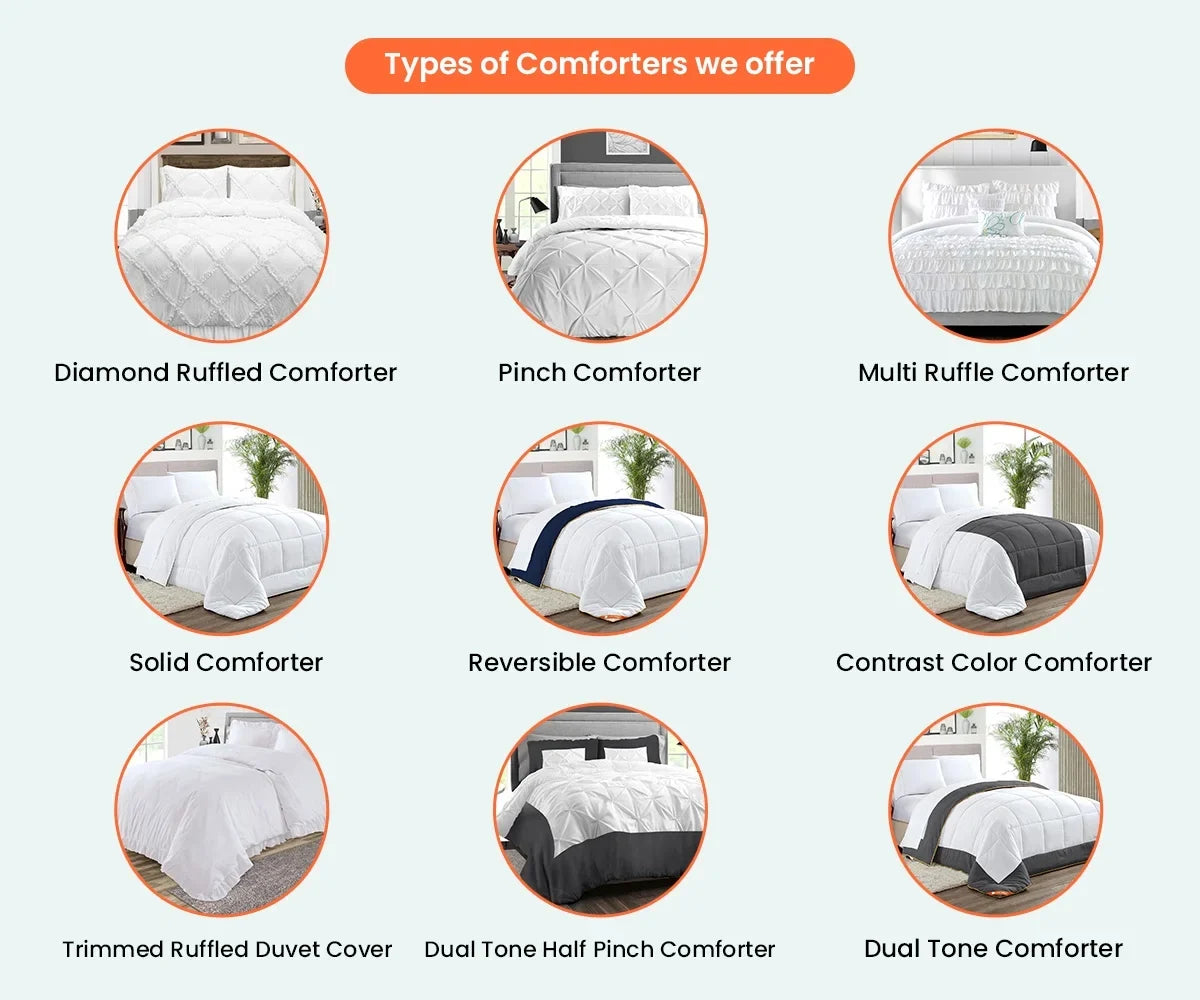 Microfiber Plush 1000 Fluffy King Siliconized Shell Mediterranean Fill Comforter Insert & With GSM Premium Egyptian Blue Soft Piping 300 Pinch Pillowcases Matching Super Cotton Duvet Count with Thread