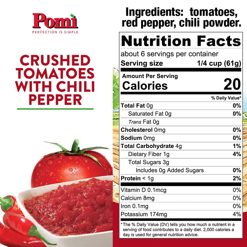 '- Pepper (Pack with Tomatoes Chili Crushed 13.8oz of 12) Pomì