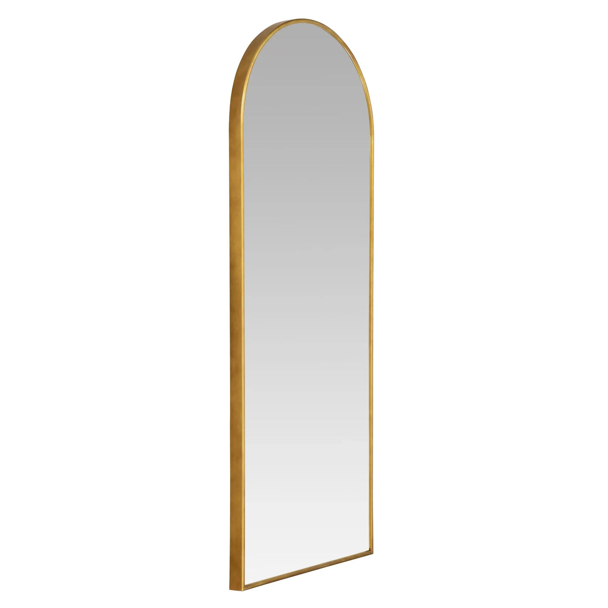 Glam Metal Mirror Arch Modern Gold 70"x28" Floor Nadia