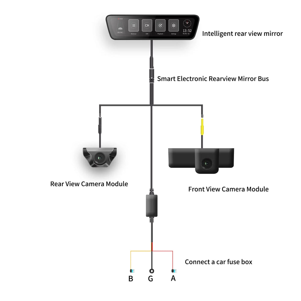 Dash Truck Rear Smart 9.35 Touchscreen Mirror Front View inch HD Rear 1080P Camera Streaming Full Dual Back View Cameras Camera Car