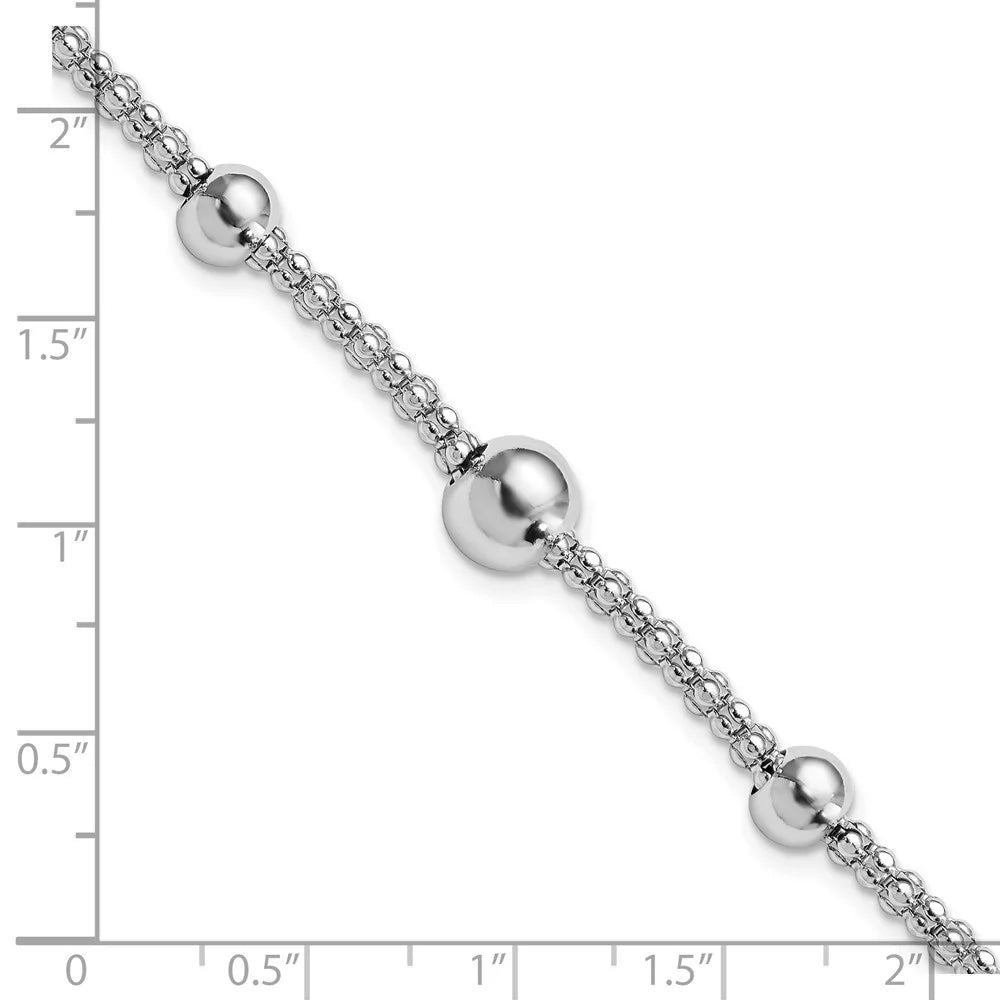 Popcorn Jewelry Silver Women Chain 8inch Auriga for Bracelet Fine Sterling 925 Beaded