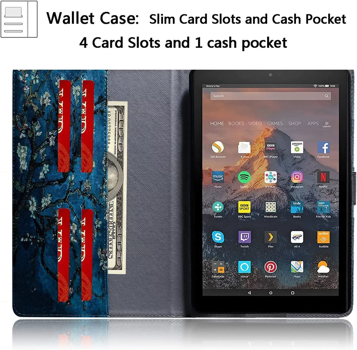 Case Gen, Kindle (8th/7th/6th Amazon for Oil Fire 8" Gogh Van Stand 5th HD 2018/2017/2016/2015), 8 ing