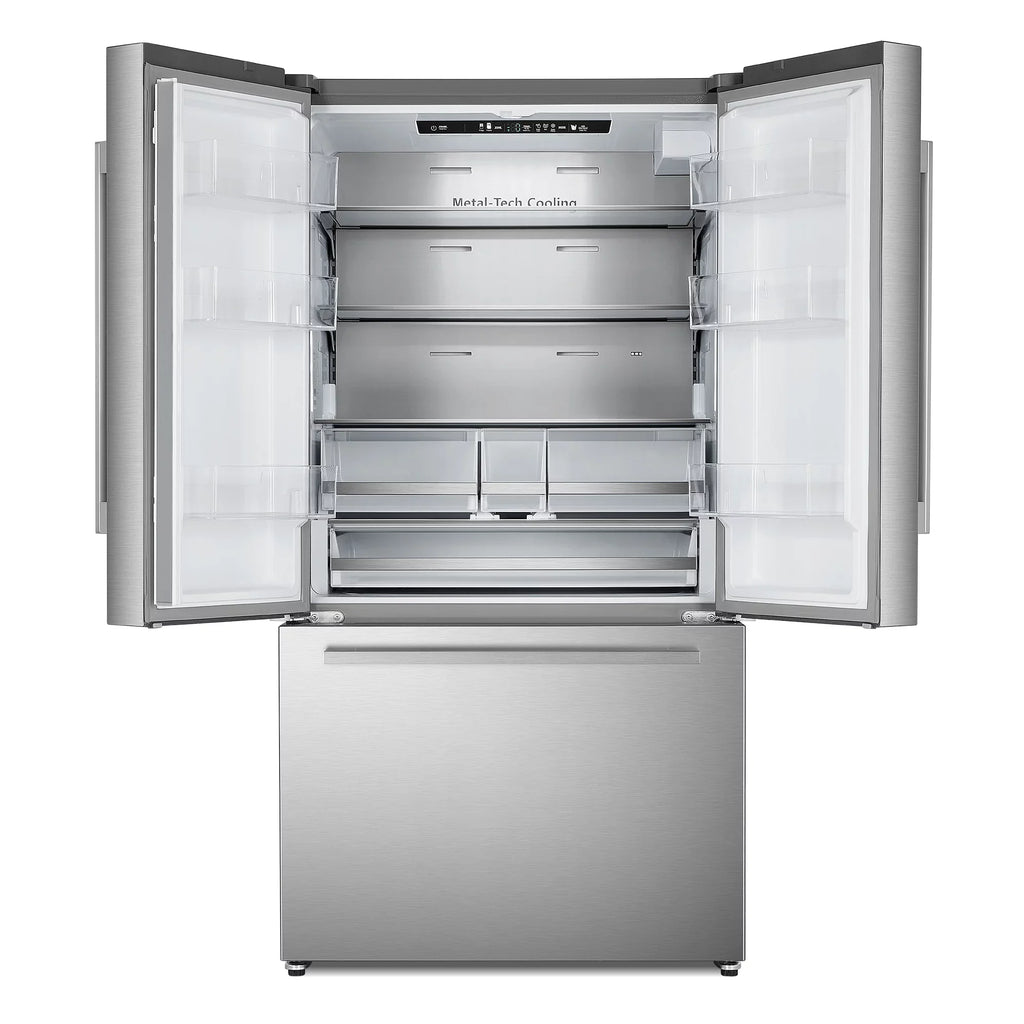 ft. Steel Dispenser 22.4 Refrigerator French in cu. 3-Door Water Door Stainless
