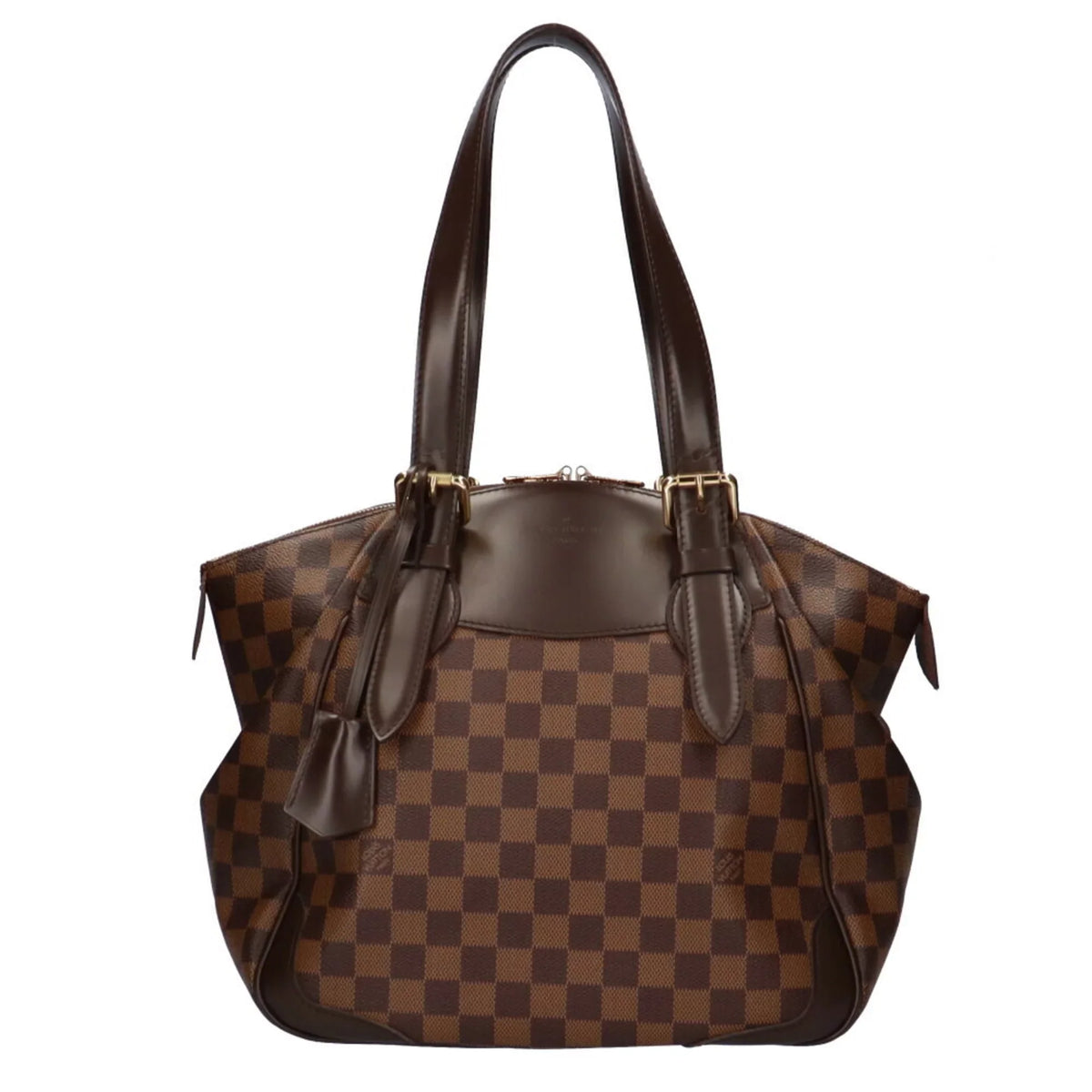 Used LOUIS Canvas Louis Brown VUITTON MM Vuitton Bag Authenticated Damier Verona Shoulder Women's