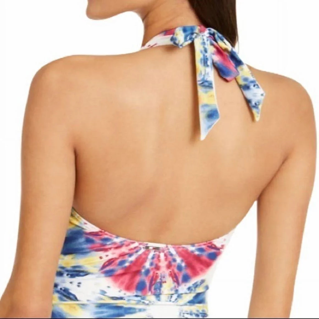 US Swimsuit, TIE-DYE 18 Halter Tummy Tommy Control Hilfiger One-Piece