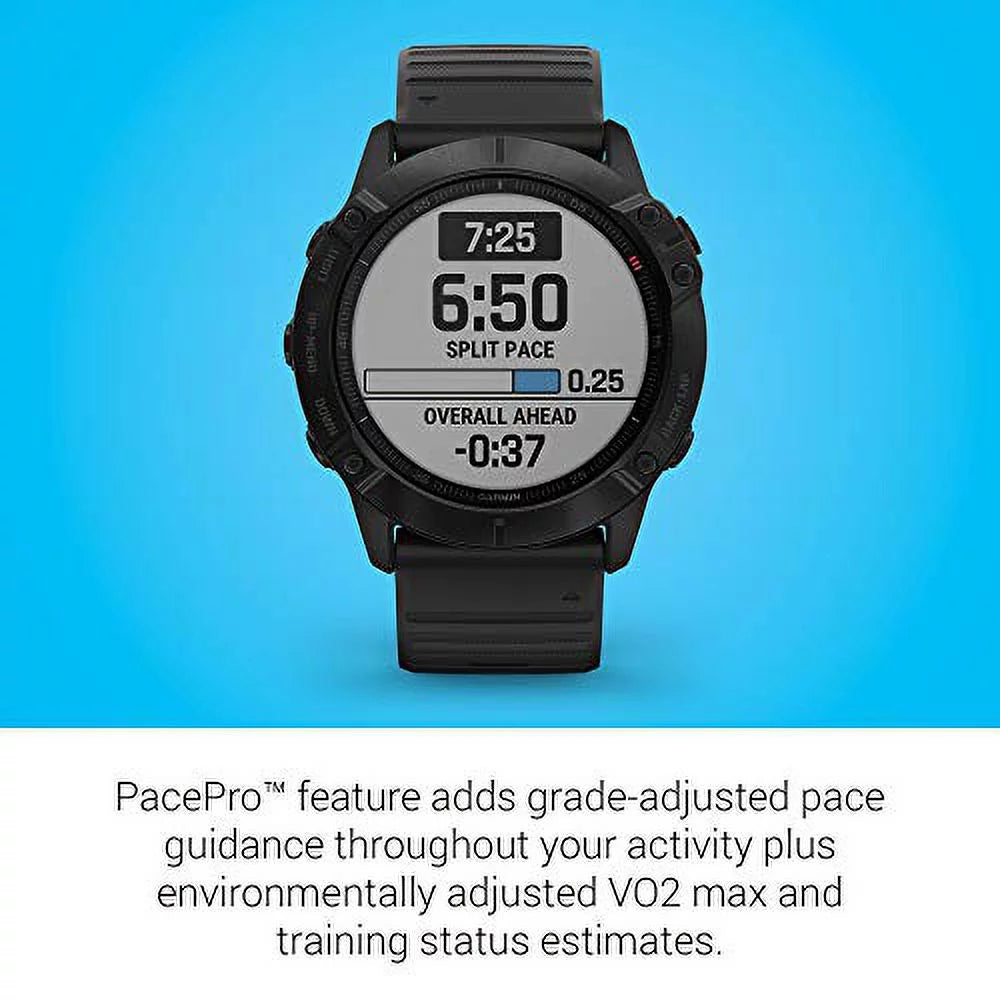 Ox Music, Black Sensors, Grade-Adjusted Pulse Pro, Watch, Garmin 6X and Premium Fenix Mapping, Multisport Guidance Pace Features GPS 010-02157-00
