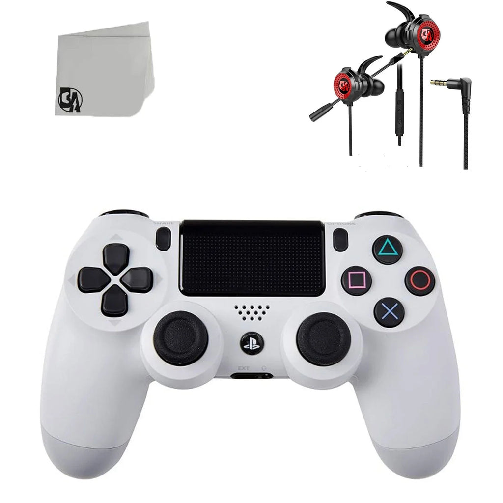 Earbuds Sony For BOLT Gaming Controller Bundle PS4 Wired Console Dual + AXTION White Like Shock New
