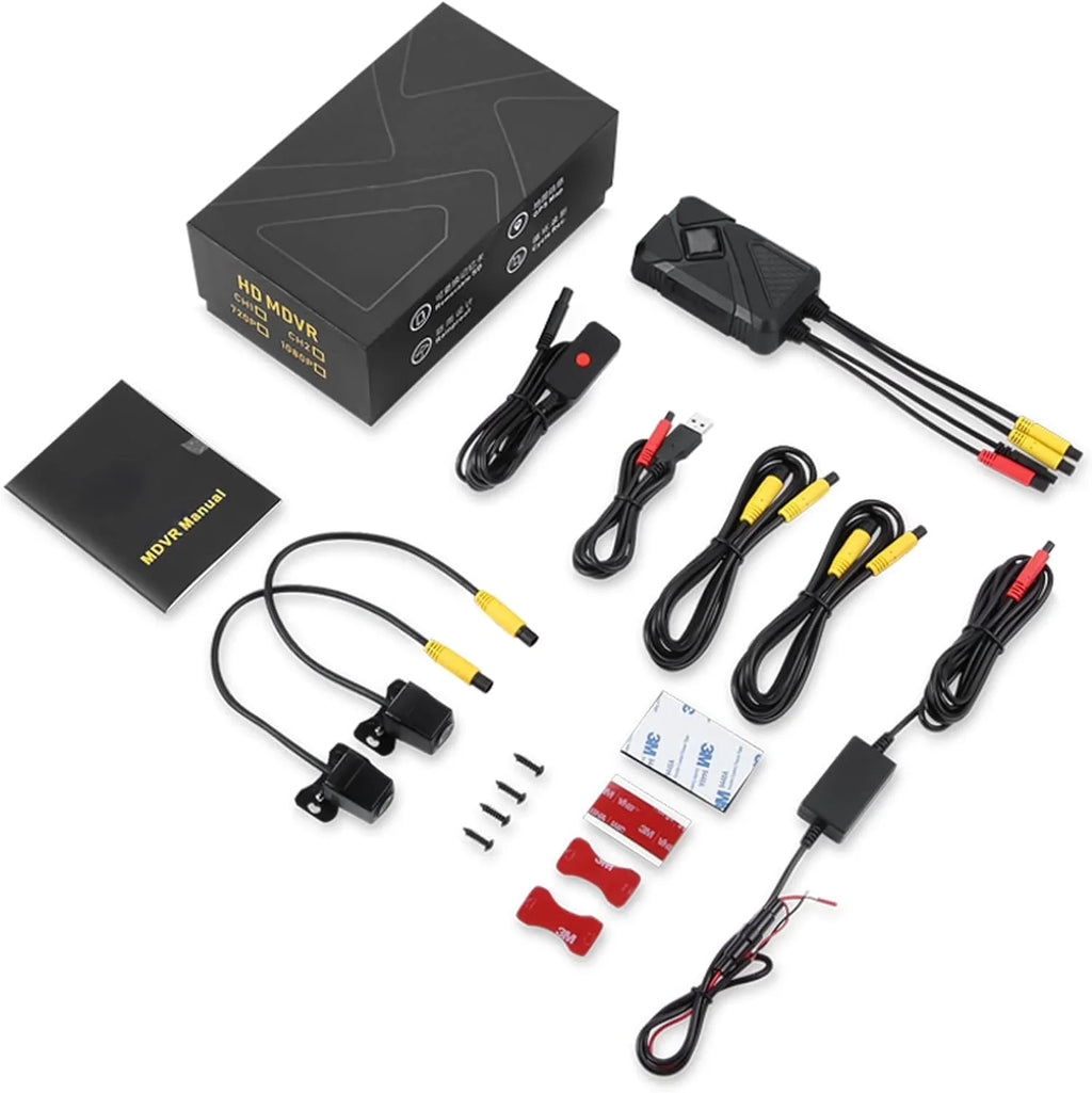 Cam Recording Support Video AHD Camera and Channel 1080P+720P Motorcycle Wide (Only HD Function Front Motorcycle Rear Accessories with 1MP Camera Recording 1080P) Dash 120° Angle 1 (720P)