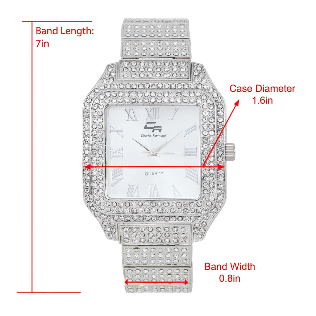 Glamour Beauty True Iced Crystal Watch, Timeless Testament to a Out Luxury Women's Classic-SLV) and Diamonds blinged-Out (L0513LA