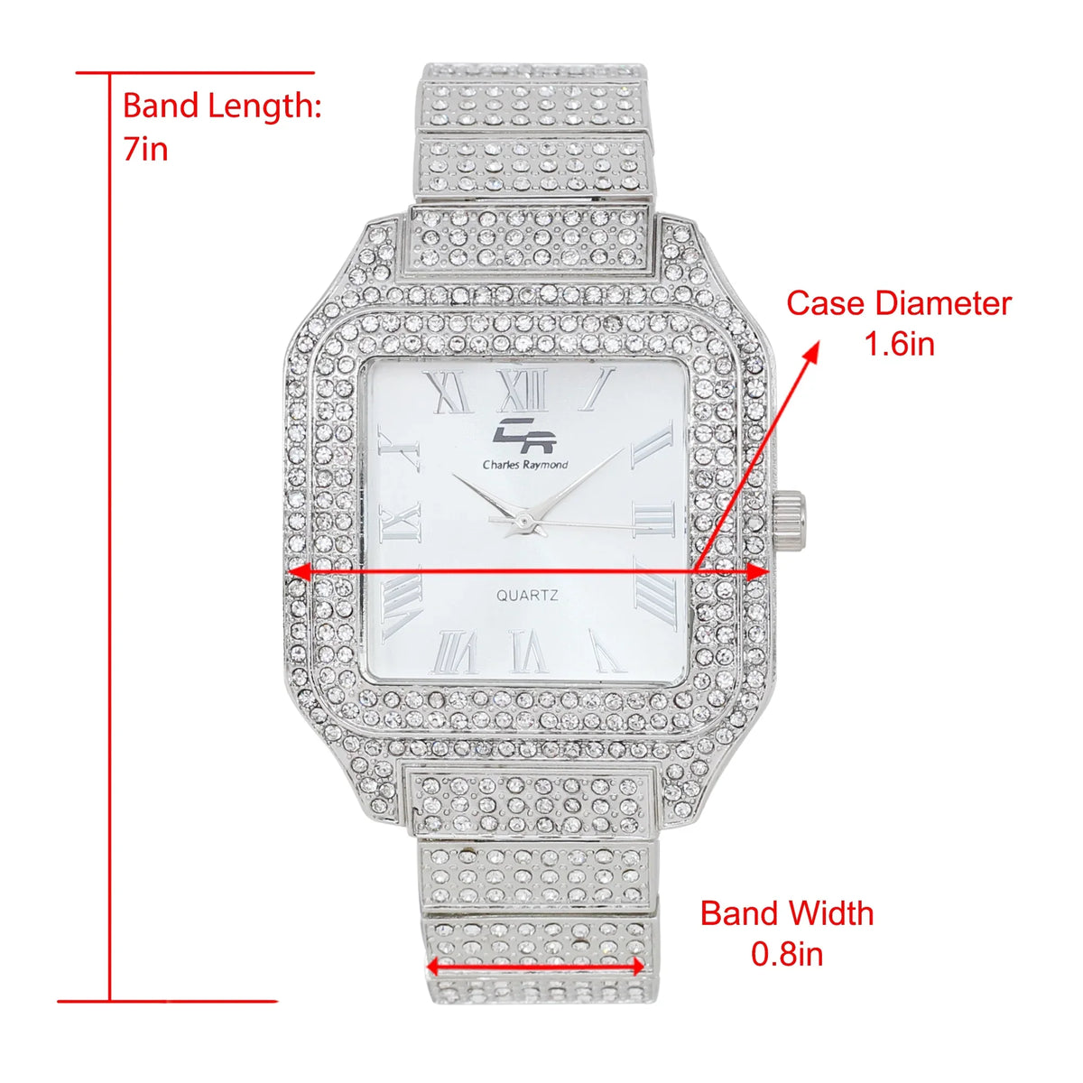 Glamour Beauty True Iced Crystal Watch, Timeless Testament to a Out Luxury Women's Classic-SLV) and Diamonds blinged-Out (L0513LA