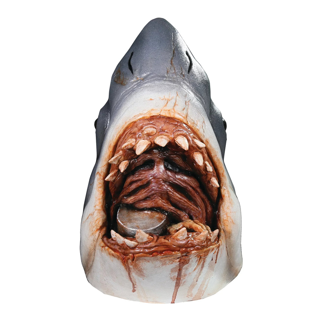 Adult Costume Bruce Halloween Trick Multi-color Studios Shark or Mask, Treat Jaws Latex Shark the for